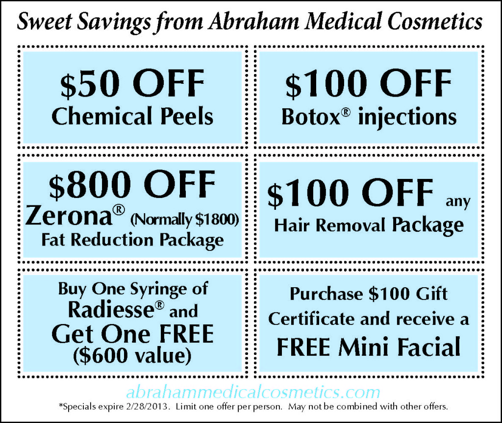 Sweet Savings from Abraham Medical Cosmetics