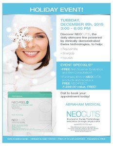 You’re Invited to the Abraham Medical Cosmetics Holiday Event!